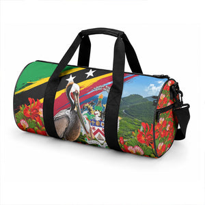 Saint Kitts And Nevis Duffle Bag Caribbean Pride Tropical Island Map Pelican Floral
