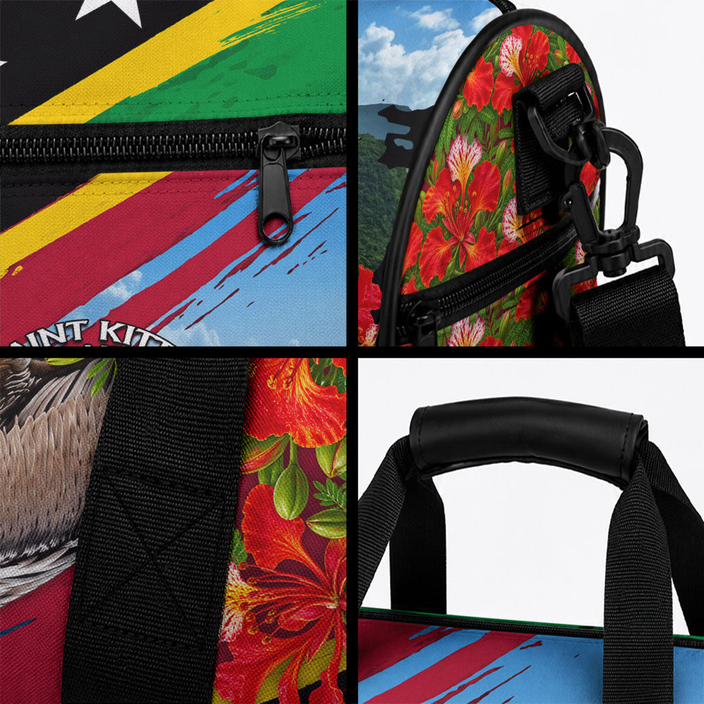 Saint Kitts And Nevis Duffle Bag Caribbean Pride Tropical Island Map Pelican Floral