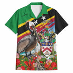Saint Kitts And Nevis Hawaiian Shirt Caribbean Pride Tropical Island Map Pelican Floral