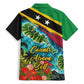 Saint Kitts And Nevis Hawaiian Shirt Caribbean Pride Tropical Island Map Pelican Floral