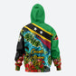 Saint Kitts And Nevis Hoodie Caribbean Pride Tropical Island Map Pelican Floral