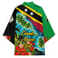 Saint Kitts And Nevis Kimono Caribbean Pride Tropical Island Map Pelican Floral