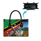 Saint Kitts And Nevis Leather Bag Caribbean Pride Tropical Island Map Pelican Floral