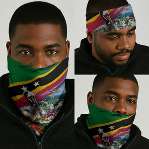 Saint Kitts And Nevis Neck Gaiter Caribbean Pride Tropical Island Map Pelican Floral