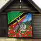Saint Kitts And Nevis Quilt Caribbean Pride Tropical Island Map Pelican Floral