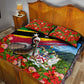 Saint Kitts And Nevis Quilt Bed Set Caribbean Pride Tropical Island Map Pelican Floral