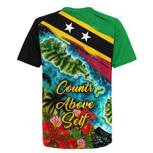 Saint Kitts And Nevis Rugby Jersey Caribbean Pride Tropical Island Map Pelican Floral