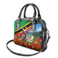Saint Kitts And Nevis Shoulder Handbag Caribbean Pride Tropical Island Map Pelican Floral
