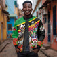 Saint Kitts And Nevis Sleeve Zip Bomber Jacket Caribbean Pride Tropical Island Map Pelican Floral