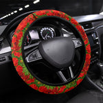 Saint Kitts And Nevis Steering Wheel Cover Caribbean Pride Tropical Island Map Pelican Floral