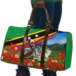 Saint Kitts And Nevis Travel Bag Caribbean Pride Tropical Island Map Pelican Floral