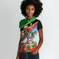 Saint Kitts And Nevis Women Polo Shirt Caribbean Pride Tropical Island Map Pelican Floral