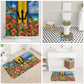 Barbados Trident Coat Of Arms Bathroom Set Caribbean Pride Tropical Beach Floral Map