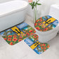 Barbados Trident Coat Of Arms Bathroom Set Caribbean Pride Tropical Beach Floral Map
