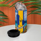 Barbados Trident Coat Of Arms 4 in 1 Can Cooler Tumbler Caribbean Pride Tropical Beach Floral Map