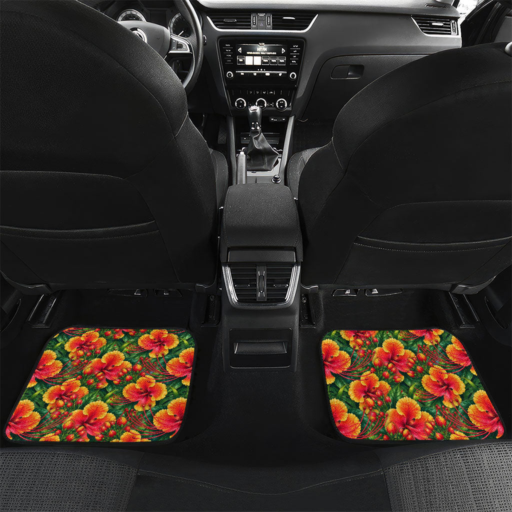 Barbados Trident Coat Of Arms Car Mats Caribbean Pride Tropical Beach Floral Map