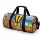 Barbados Trident Coat Of Arms Duffle Bag Caribbean Pride Tropical Beach Floral Map