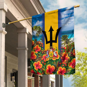 Barbados Trident Coat Of Arms Garden Flag Caribbean Pride Tropical Beach Floral Map