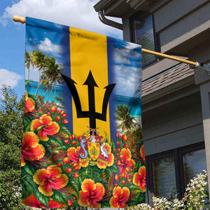 Barbados Trident Coat Of Arms Garden Flag Caribbean Pride Tropical Beach Floral Map