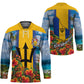 Barbados Trident Coat Of Arms Hockey Jersey Caribbean Pride Tropical Beach Floral Map