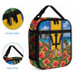 Barbados Trident Coat Of Arms Lunch Bag Caribbean Pride Tropical Beach Floral Map