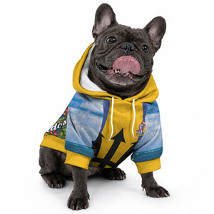 Barbados Trident Coat Of Arms Pet Hoodie Caribbean Pride Tropical Beach Floral Map