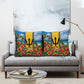 Barbados Trident Coat Of Arms Pillow Cover Caribbean Pride Tropical Beach Floral Map
