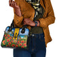 Barbados Trident Coat Of Arms Shoulder Handbag Caribbean Pride Tropical Beach Floral Map