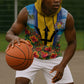 Barbados Trident Coat Of Arms Sleeveless Hoodie Caribbean Pride Tropical Beach Floral Map
