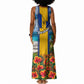 Barbados Trident Coat Of Arms Tank Maxi Dress Caribbean Pride Tropical Beach Floral Map
