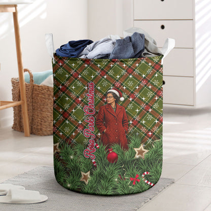Rosa Parks Christmas Laundry Basket Plaid Festive Stamp Vintage Civil Rights Legend