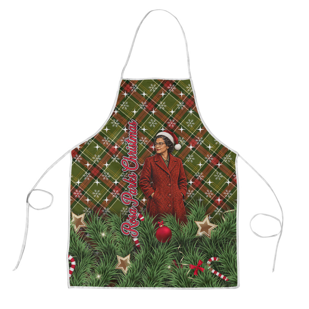 Rosa Parks Christmas Apron Plaid Festive Stamp Vintage Civil Rights Legend