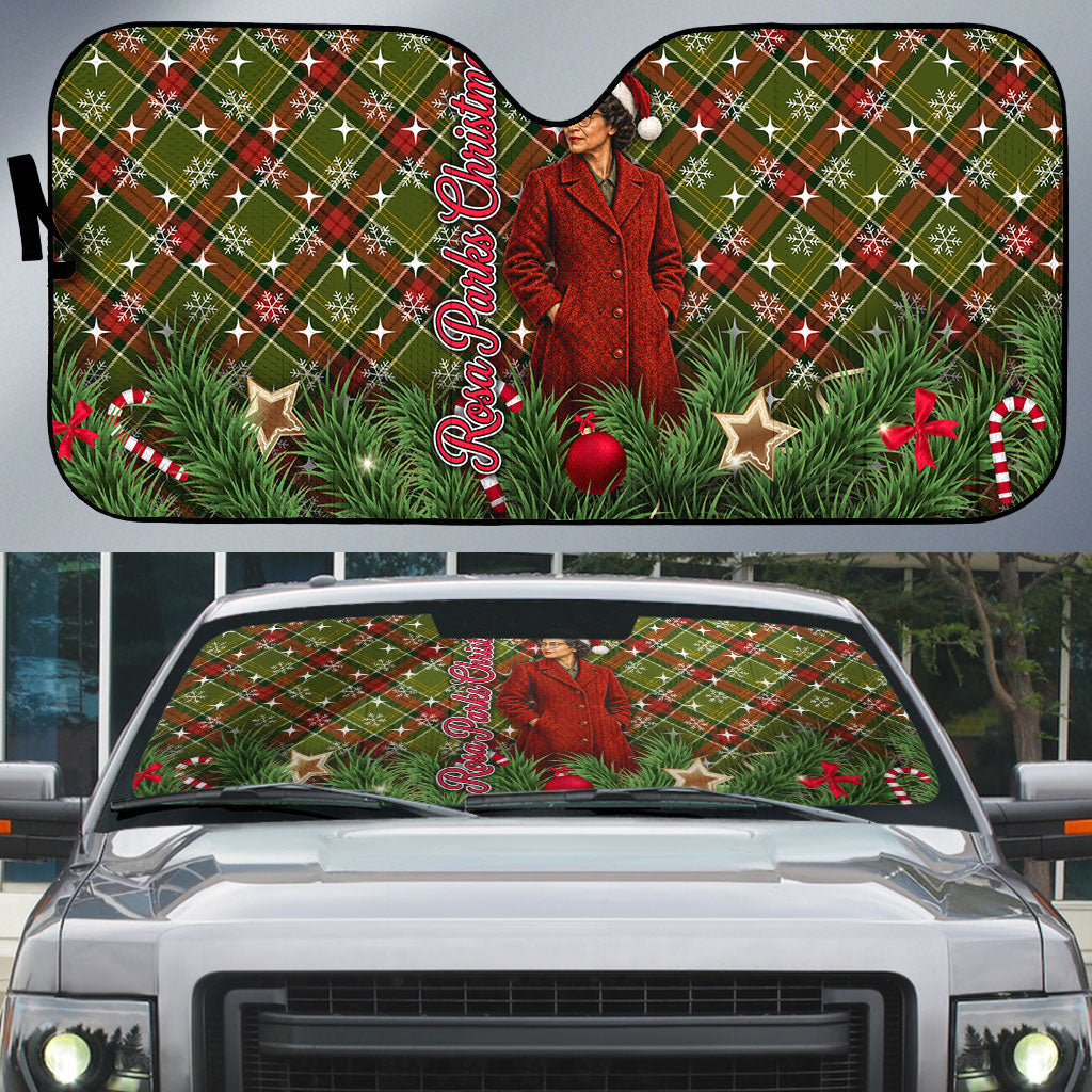 Rosa Parks Christmas Auto Sun Shade Plaid Festive Stamp Vintage Civil Rights Legend