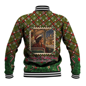 Rosa Parks Christmas Baseball Jacket Plaid Festive Stamp Vintage Civil Rights Legend