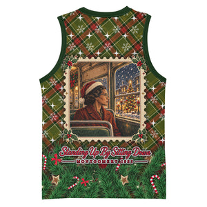Rosa Parks Christmas Basketball Jersey Plaid Festive Stamp Vintage Civil Rights Legend