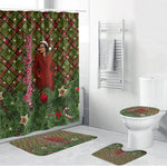 Rosa Parks Christmas Bathroom Set Plaid Festive Stamp Vintage Civil Rights Legend