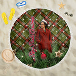 Rosa Parks Christmas Beach Blanket Plaid Festive Stamp Vintage Civil Rights Legend