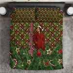 Rosa Parks Christmas Bedding Set Plaid Festive Stamp Vintage Civil Rights Legend