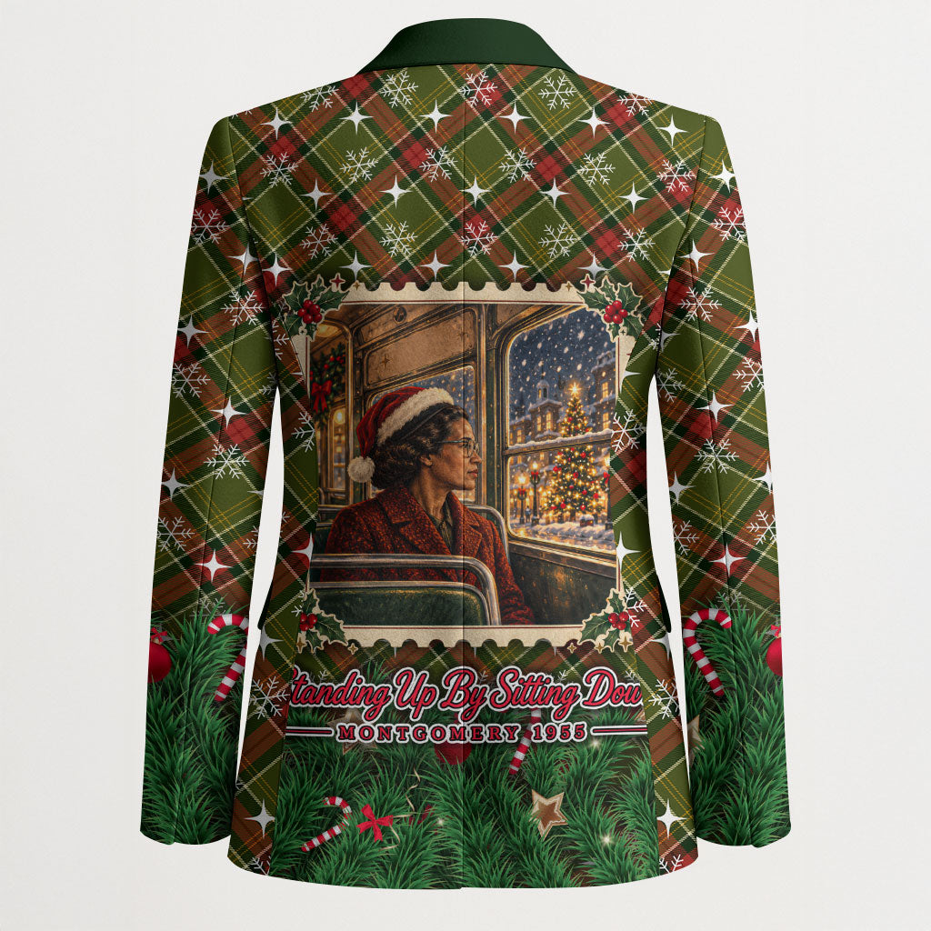 Rosa Parks Christmas Blazer Plaid Festive Stamp Vintage Civil Rights Legend