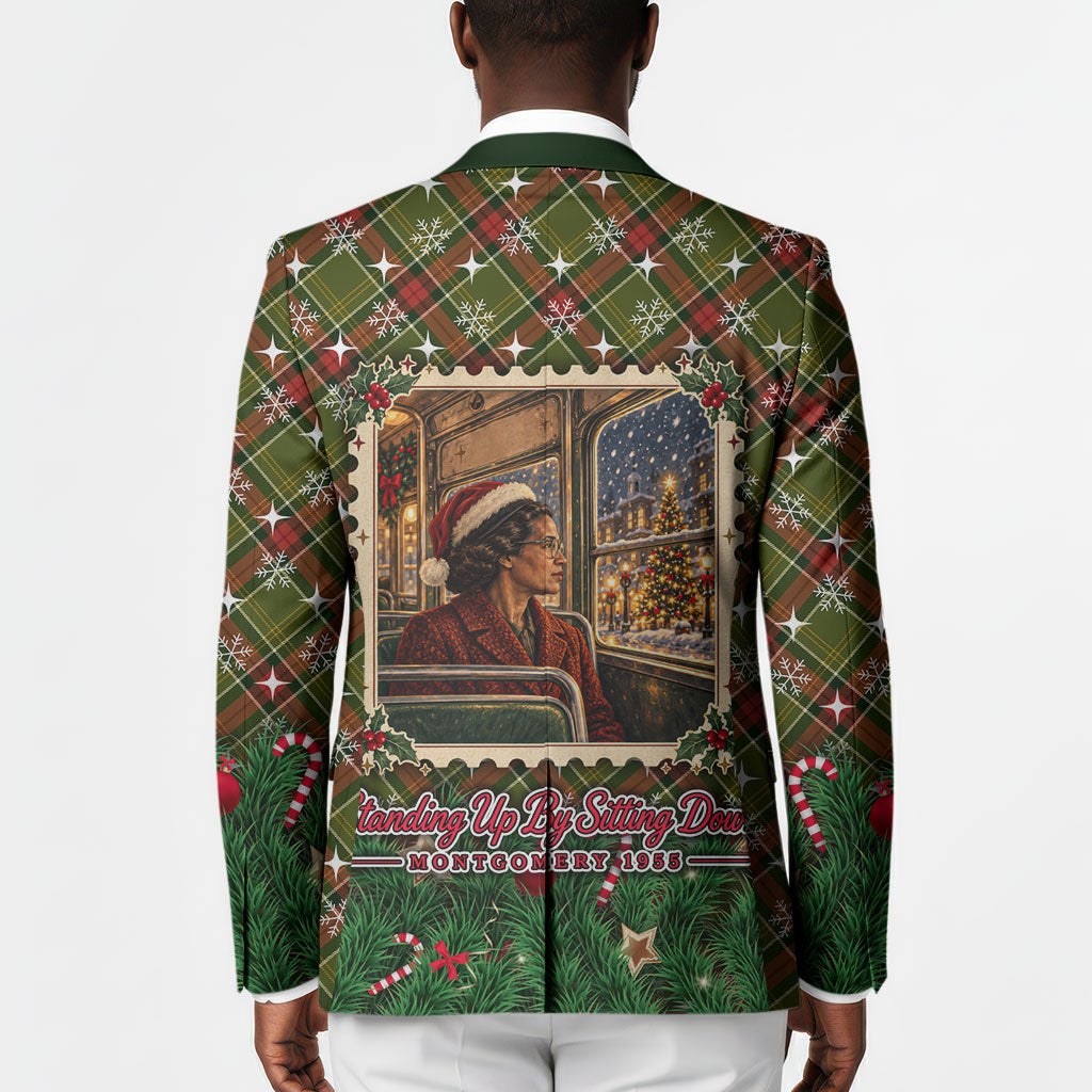 Rosa Parks Christmas Blazer Plaid Festive Stamp Vintage Civil Rights Legend