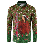 Rosa Parks Christmas Button Sweatshirt Plaid Festive Stamp Vintage Civil Rights Legend