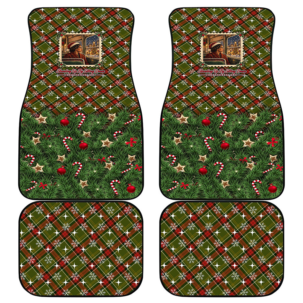 Rosa Parks Christmas Car Mats Plaid Festive Stamp Vintage Civil Rights Legend