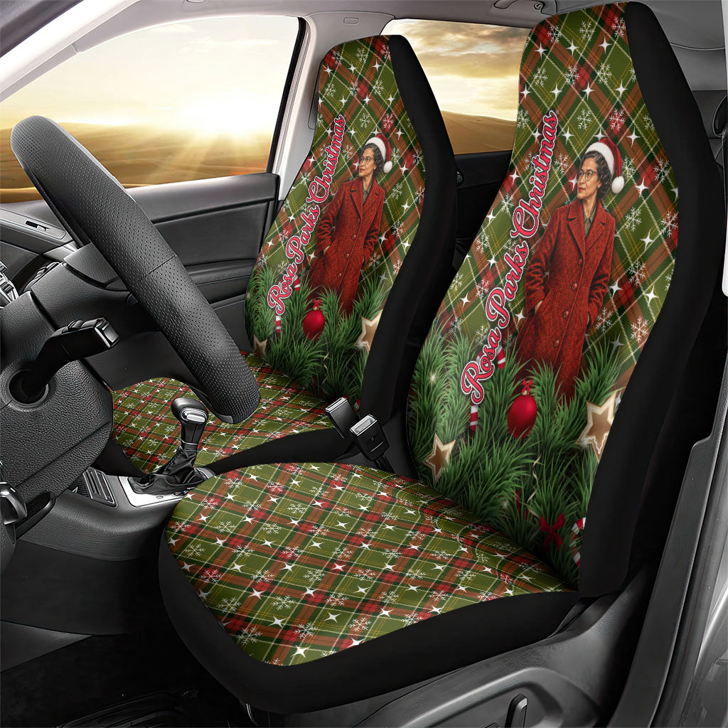 Rosa Parks Christmas Car Seat Cover Plaid Festive Stamp Vintage Civil Rights Legend