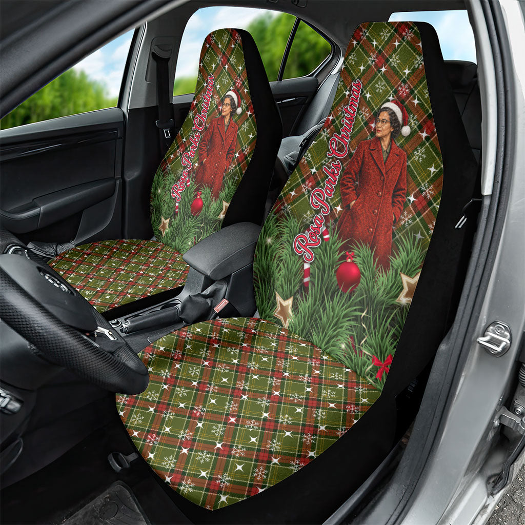 Rosa Parks Christmas Car Seat Cover Plaid Festive Stamp Vintage Civil Rights Legend