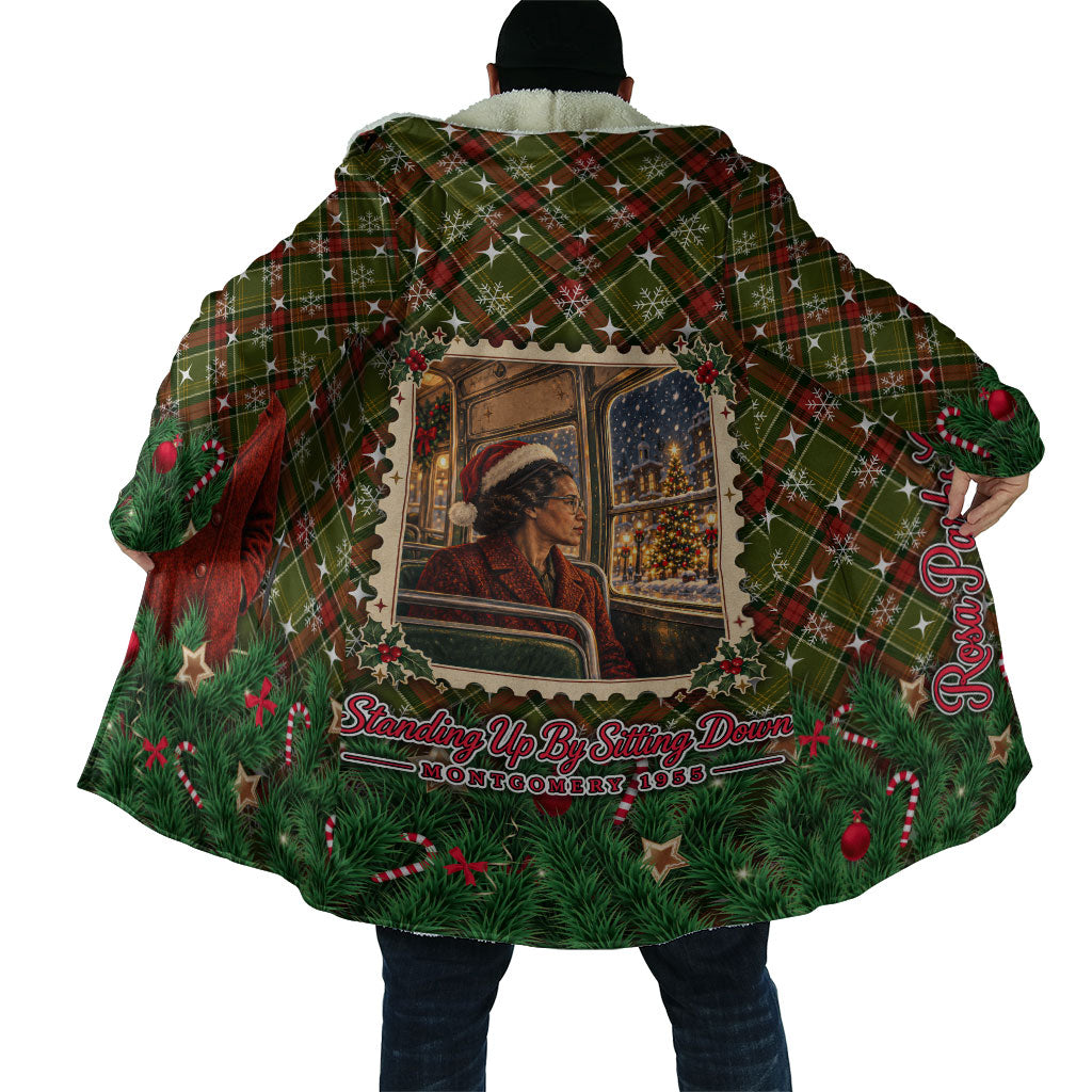 Rosa Parks Christmas Cloak Plaid Festive Stamp Vintage Civil Rights Legend
