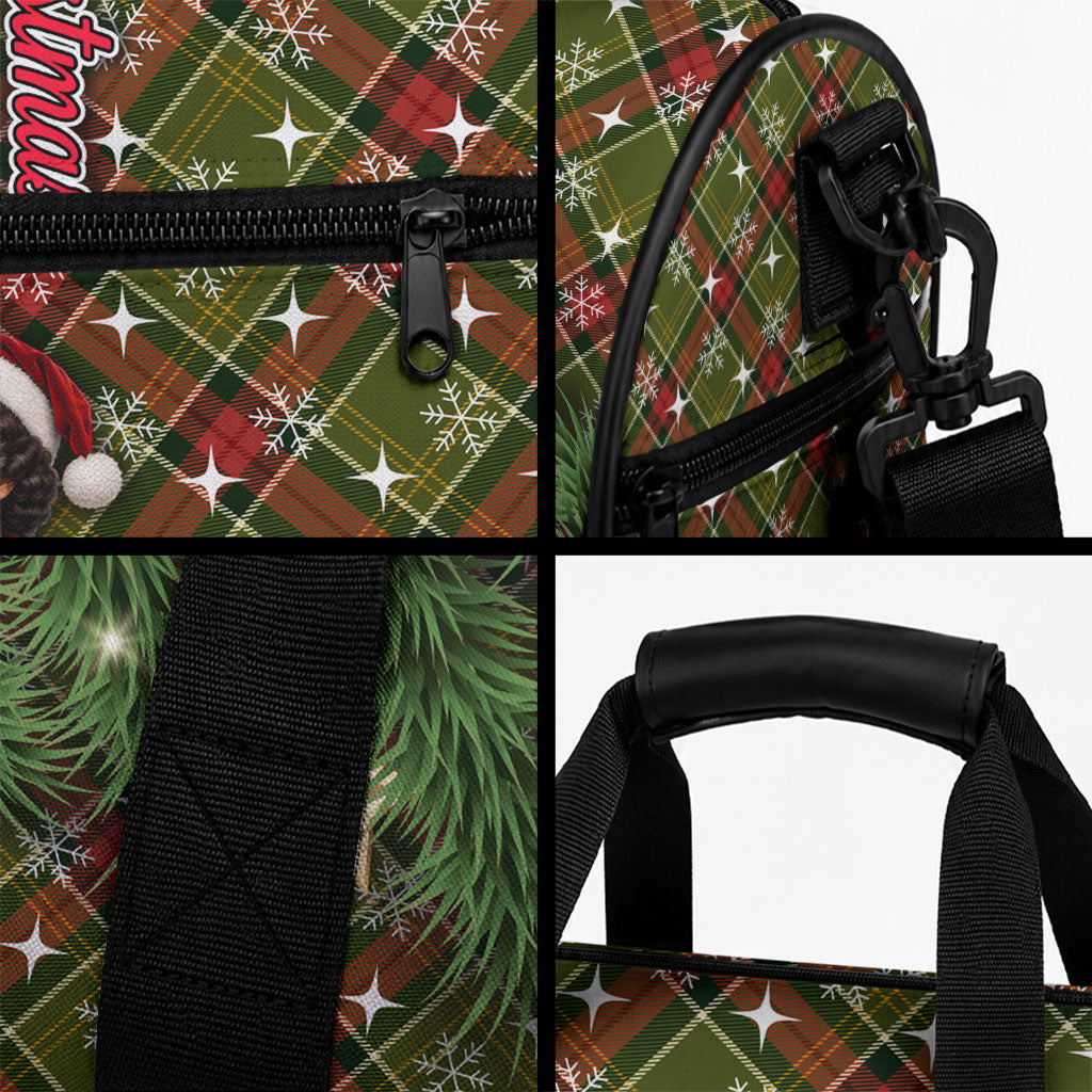 Rosa Parks Christmas Duffle Bag Plaid Festive Stamp Vintage Civil Rights Legend