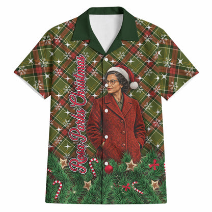 Rosa Parks Christmas Hawaiian Shirt Plaid Festive Stamp Vintage Civil Rights Legend