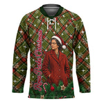 Rosa Parks Christmas Hockey Jersey Plaid Festive Stamp Vintage Civil Rights Legend