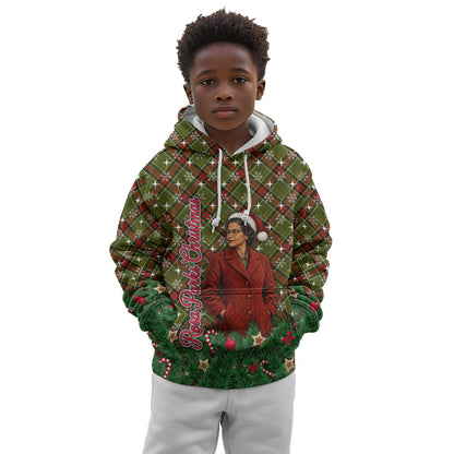 Rosa Parks Christmas Kid Hoodie Plaid Festive Stamp Vintage Civil Rights Legend