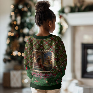 Rosa Parks Christmas Kid Ugly Christmas Sweater Plaid Festive Stamp Vintage Civil Rights Legend